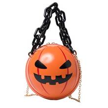 Halloween Pumpkin Lantern Design Women Crossbody Bag Personality Cartoon Printed Shoulder Bag Girls Cute Chain Women's Handbag 2024 - buy cheap