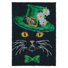 Latch Hook Kits DIY Carpet Rug Black Cat Plush Wall Tapestry Kits Crochet Floor Mat Thick Yarn Cushion Arts & Crafts 87*61cm 2024 - buy cheap