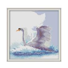 The  flight swan cross stitch kit Square Round Drill stitching embroidery DIY handmade needlework 2024 - buy cheap