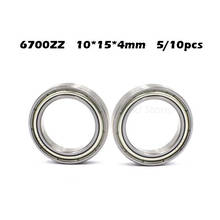 5/10pcs/Lot Miniature 6700ZZ Bearings Steel Metal Shielded Ball Bearing Thin Wall Roller 10x15x4 mm For RC Cars Trucks Mayitr 2024 - buy cheap