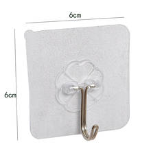 5Pcs Transparent Hangers Waterproof Strong Self Adhesive Hooks Bathroom Kitchen Storage Holders Door Hooks for Keys Towels 2024 - buy cheap