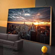 New York City Sunset View Posters and Prints Canvas Paintings Wall Art Pictures for Living Room Decor (No Frame) 2024 - buy cheap