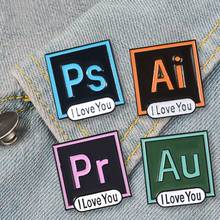 Au PS AI PR Personality Creative Alloy Brooch for Woman Badge Shirt Enamel Pin Brooches for Men Metal Pin Jewelry Accesorios 2024 - buy cheap