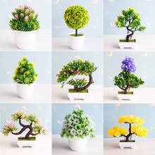 Bonsai artificial flores falsas, enfeite em vaso para decoração de hotel e jardim 2024 - compre barato