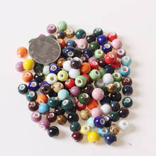 Cuentas redondas de cerámica para fabricación de joyas, abalorios sueltos de 8mm de colores variados, bricolaje, agujero de 3mm, 100 Uds. 2024 - compra barato