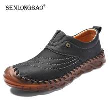 Men Shoes Luxury Brand 2020 Handmade Leather Casual Shoes Men Sneakers Italian Breathable Retro Leisure Mens Loafers Moccasins 2024 - buy cheap