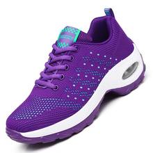 Zapatillas deportivas de talla grande con cámara de aire para mujer, calzado deportivo con plataforma, color morado, GMD-1079 2024 - compra barato