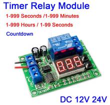 Temporizador de contagem regressiva dc 12v 24v, módulo de interruptor com relé de tempo de desligamento, cronômetro de 1 a 999 segundos, hora 2024 - compre barato