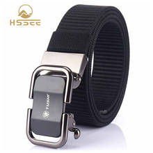 HSSEE 2020 Mens Military Tactical Belt Advanced Black Metal Automatic Buckle Belt for Men 3mm Soft Real Nylon New Sports Belt 2024 - buy cheap