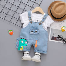 Summer Baby Clothes Children Boys Cartoon T-Shirt Overalls Denim PANTS 2Pcs/sets Toddler Casual Clothing Infant Kids Tracksuits 2024 - buy cheap