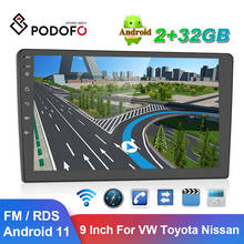 Podofo Авто Радио Стерео 8 сердечника DSP Android 2 Din автомобильный радиоприемник GPS навигации мультимедийный плеер Carplay для VW Toyota Nissian Kia Hyundai 2024 - купить недорого