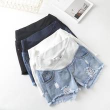 Fashion Summer Maternity Shorts Solid Pregnancy Clothes Denim Shorts Elastic Waist Jeans Short Pregnancy Large Size 2024 - buy cheap