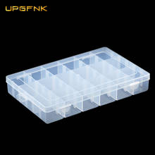 UPGFNK Adjustable 16 Slots Plastic big Storage Box Transparent  Jewelry Display Organizer Container for DIY Beads Earrings Case 2024 - buy cheap