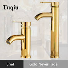 Bathroom Faucet  Brass Bathroom Basin Faucet Cold And Hot Water Mixer Sink Tap Single Handle Deck Mounted Gold Basin Tap 2024 - buy cheap