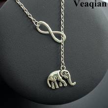 1 piece of 8 word cute elephant pendant antique silver necklace, men's and women's clothing with silver necklace jewelry gift. 2024 - buy cheap