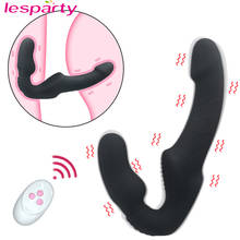 10 Speeds Strapless Strapon Dildo Vibrator Female Double Vibrating G Spot Adult Sex Toys for Women Couple Anal Prostate Massager 2024 - buy cheap