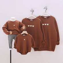 Moletom look familiar roupas combinando desenhos animados com capuz algodão moletom da moda pai mãe filho filha macacão roupas class