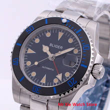 Bliger 40 мм автоматические механические мужские часы Роскошные сапфировые кристаллы винтажные часы GMT часы светящиеся водонепроницаемые наручные часы для мужчин 2024 - купить недорого