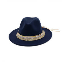 2019 Classic Women Men Fedora Hat With Tassel Ribbon Outdoor Casual Hat Size 56-58CM 2024 - buy cheap