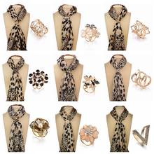 Fashion Rhinestone Brooches For Women Scarf Clip Jewelry Accessories Silk Shawl Buckle Ring Clip Simple Women Party Gifts 2024 - buy cheap