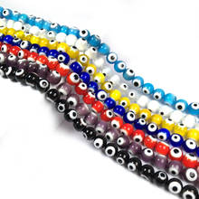 4/6/8/10mm Multicolor Round Shape Evil Eye Beads Lampwork Glazed Glass Beads for Bracelet Necklace DIY Trending Jewelry Making 2024 - buy cheap