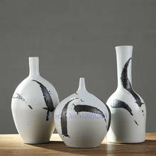 Vaso de cerâmica retrô chinês criativo, vaso decorativo moderno para casa sala de estar, arranjo de flores 2024 - compre barato