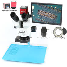 Simul-focal 7X-45X Zoom Trinocular Stereo Microscope HDMI VGA Industiral Digital Soldering Camera 144 LED Light 10.1“ Monitor 2024 - buy cheap