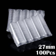 100 PCS Coin Capsule Box Round Holder Fit 27mm Thicken Transparent Dustproof Case Collection Coin Protection Storage Box 2024 - buy cheap