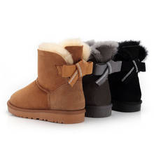 Australia Classic Natural Fur Boots Non-slip Genuine Leather Snow Boots Warm Sheepskin Wool Winter Boots Ankle Boots Women Shoes 2024 - buy cheap