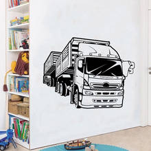 Papel de parede de vinil removível, grande caminhão, decalque de parede de garagem para crianças adolescentes, quarto, pôster legal decoração de casa ll2753 2024 - compre barato