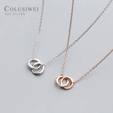 Colusiwei Classic 925 Sterling Silver Circle Round Interlock Pendant Necklace for Women Adjustable Necklace Fine Jewelry Bijoux 2024 - buy cheap