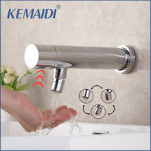KEMAIDI-grifo de latón sólido con Sensor automático, Grifería de lavabo de baño, solo agua fría, táctil, cromado, giratorio 360 2024 - compra barato