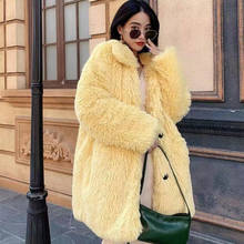 Bella philosophy casaco feminino de pele sintética, casaco quente de chifre, urso de pelúcia grosso feminino, tamanho grande, 2020 2024 - compre barato
