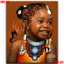 cute pet 5d Diamond Painting Little indian girl Mosaic DIY rhinestone painting square round diamond cross stitch home decoration 2024 - buy cheap