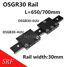 30mm width  external dual axis linear guide OSGR30 L=650/700mm Aluminum roller linear guide rail slide block OSGB30UU CNC part 2024 - buy cheap