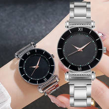 Роскошные Светящиеся женские кварцевые часы с Циферблатом из нержавеющей стали, повседневные часы, кварцевые наручные часы, женские часы, женские часы 2024 - купить недорого