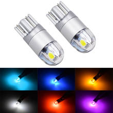 Bombilla LED T10 W5W 3030 SMD 168 194, accesorios de coche, lámpara de lectura de 12V, cristal ámbar, blanco, azul, rojo y verde, 2 uds. 2024 - compra barato