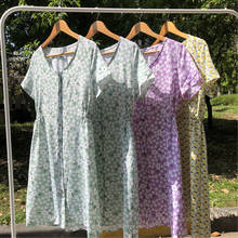 Женское платье, летнее однобортное мини-платье с принтом и V-образным вырезом, Повседневное платье с высокой талией, 2021 2024 - купить недорого
