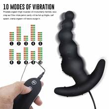Erotic10 frequência vibratório vibratório vibrador de próstata contas anais butt plug vibradores para homem brinquedo para produtos adultos bens íntimos 2024 - compre barato
