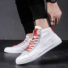 High Top Men Sneaker Mens Wear Lace Up Canvas Skate Shoes 2020 Trend New Young Men Shoes Sneakers Canvas Leisure Shoes 2024 - buy cheap