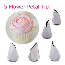 5 pcs Rose Petal Metal Cream Tips Cake Decorating Tools Steel Icing Piping Nozzles Leaves Cream Decorating Cupcake Pastry Tool 2024 - buy cheap