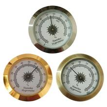 Hot Selling 50mm Round Glass Analog Hygrometer For Humidors Gold For Guitar Violin Cigar Tobacco Care Tools 2024 - buy cheap