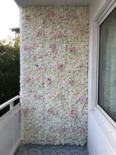 Alfombrilla de flores artificiales para decoración de boda, alfombrilla de seda de 40x60cm para pared de fondo de boda, esteras florales 2024 - compra barato