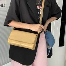 Fashion Mustard Yellow Lady Small Square Bag PU Leather Crossbody Bag for Women 2021 Shoulder Messenger Bag Lady Flap Tote Bag 2024 - buy cheap