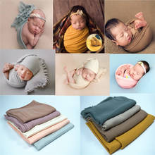 Accesorios de fotografía para recién nacido, manta para envolver fotos de bebé, envolturas elásticas de algodón, telón de fondo para sesión de fotos 2024 - compra barato