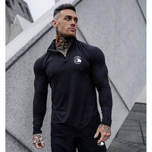 Autumn Quick-dry Turtleneck Long-Sleeve  Gyms Clothes Tights Men's Fitness T-shirts Muscle Sports Running Shirts Stretch Trainin 2024 - buy cheap