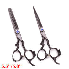 5.5 6 Hair Cutting Scissors 440C Professional Hairdressing Scissor Barber Thinning Hair Scissors Hair Shears Dragon Handle 9003# 2024 - buy cheap