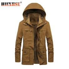 HIEXHSE-Chaqueta de invierno para hombre, Parka gruesa de lana, militar, cálida, media-larga, abrigos de marca, bolsillos grandes, ropa informal 2024 - compra barato