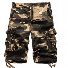 Pantalones cortos informales de camuflaje para hombre, pantalón corto holgado de algodón, cómodo, para exteriores, Verano 2024 - compra barato