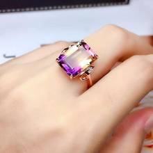 Ametrine-anillo de compromiso de boda para mujer, de Plata de Ley 925, Natural y Real 2024 - compra barato